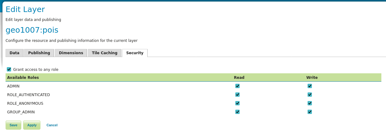 Allow inserts under Security